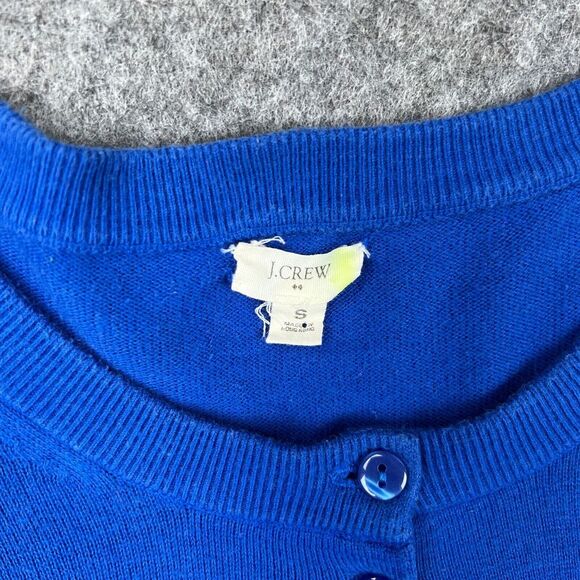 J Crew Sweater Womens Small Blue Clare Cardigan Button Up Long Sleeve Cotton - Picture 3 of 11